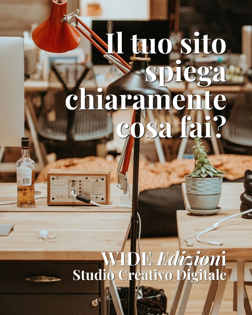 Il tuo sito spiega chiaramente cosa fai